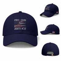 Pro Gun Anti Ice Baseball Cap Vintage American Flag 2nd Amendment Support
