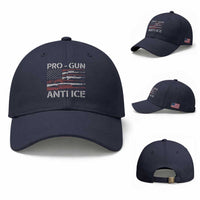 Pro Gun Anti Ice Baseball Cap Vintage American Flag 2nd Amendment Support