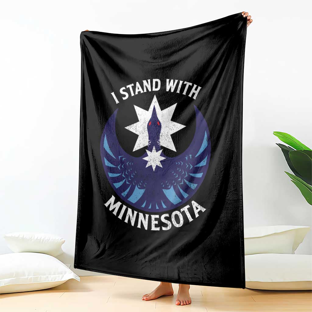 I Stand With Minnesota Throw Blanket Rebel Common Loon Minnesota Protest
