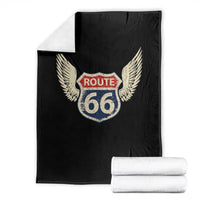 Vintage Route Highway 66 Highway Road Trip Sign Throw Blanket