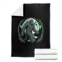 Funny St Patricks Day Bigfoot Celtic Knot Irish Sasquatch Throw Blanket