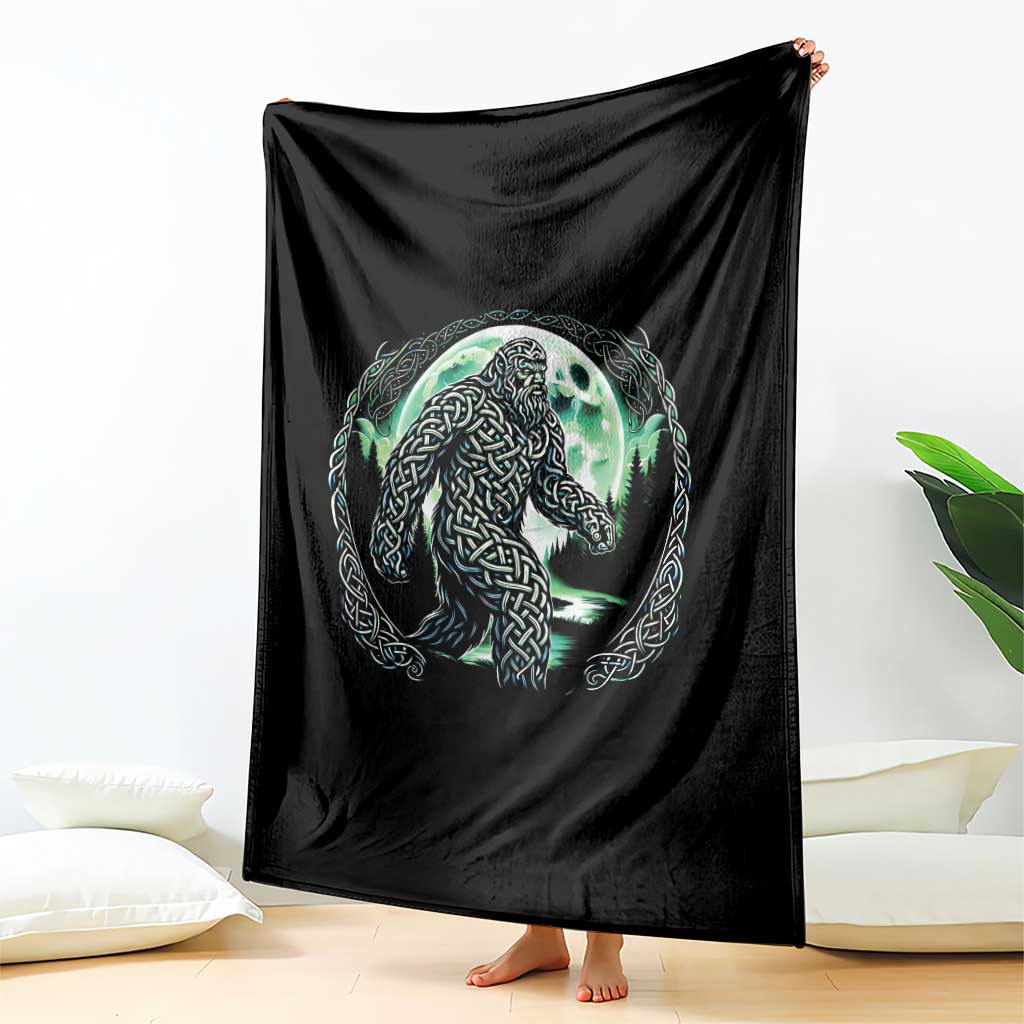Funny St Patricks Day Bigfoot Celtic Knot Irish Sasquatch Throw Blanket