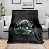 Funny St Patricks Day Bigfoot Celtic Knot Irish Sasquatch Throw Blanket