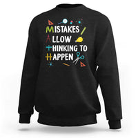 Black sweatshirt with math quote graphic and long sleeves