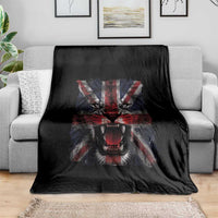Union Jack Flag Lion Face UK British Great Britain Throw Blanket
