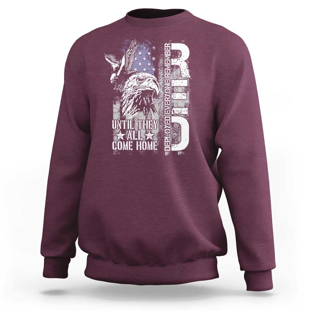 Maroon crewneck sweatshirt with white eagle-and-stars graphic on front