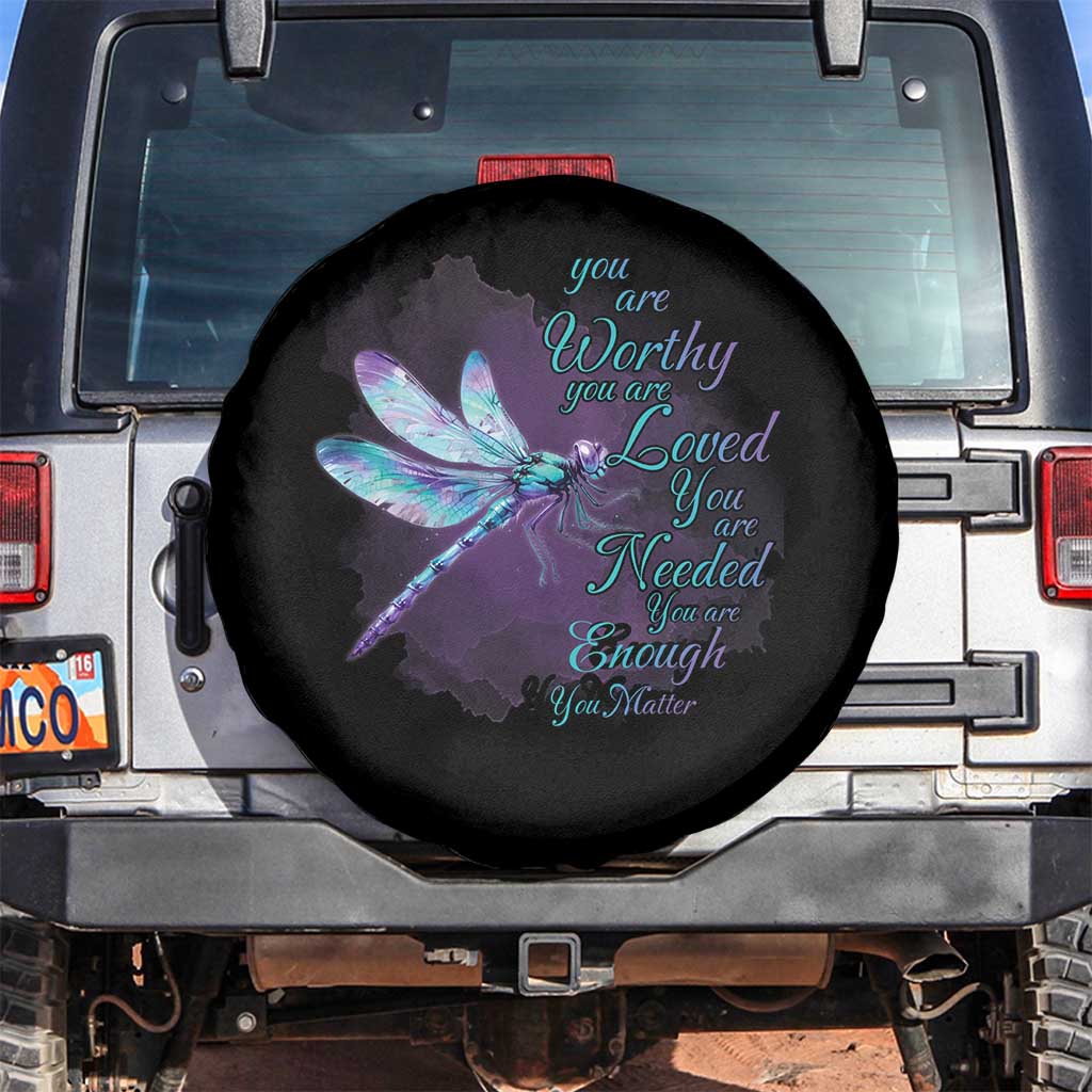 Suicide Prevention Awareness Spare Tire Cover You Are Worthy Loved Needed Enough Dragonfly