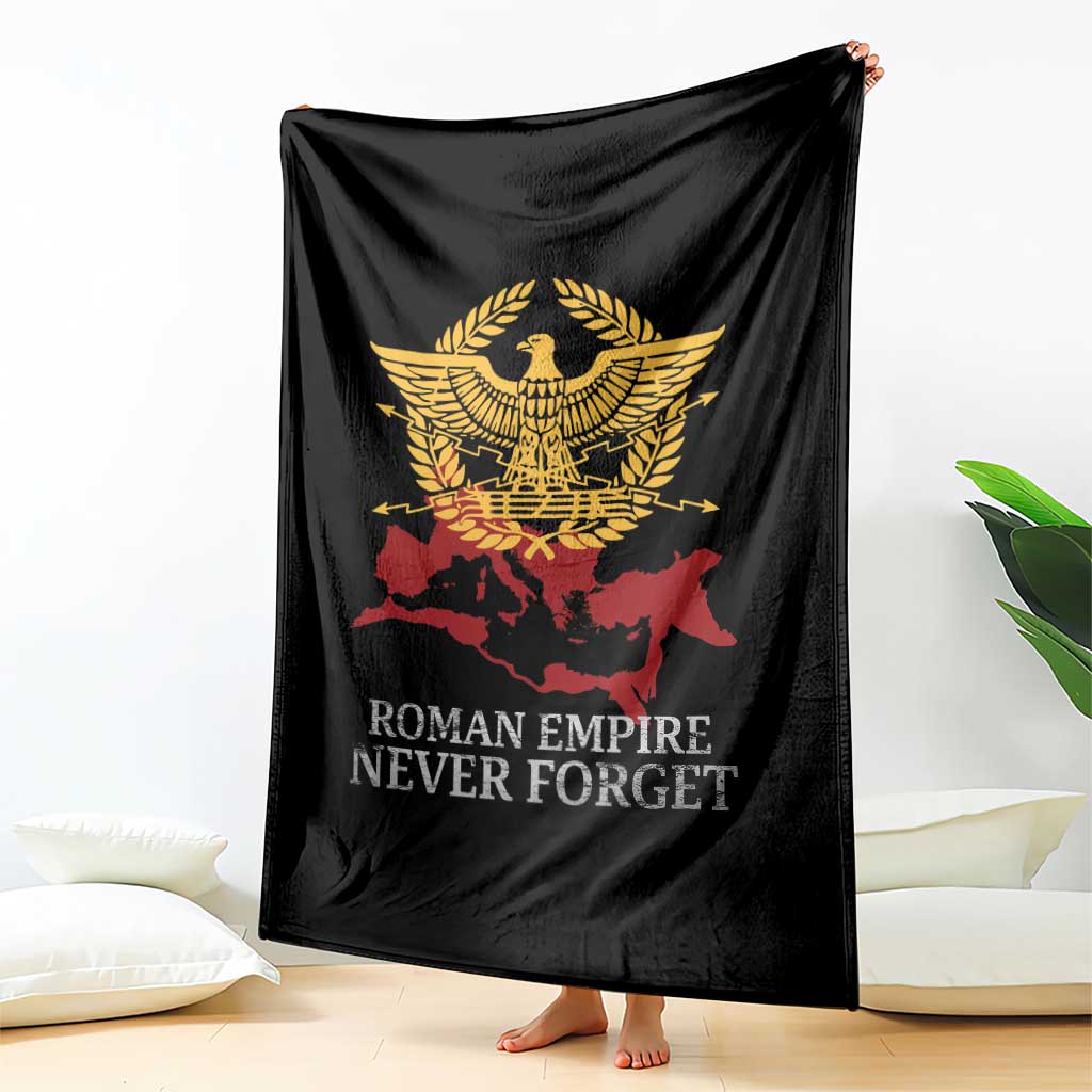 Roman Empire Never Forget Throw Blanket Vintage SPQR Rome Historical Maps