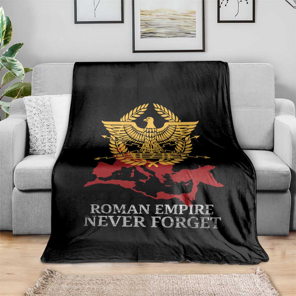 Roman Empire Never Forget Throw Blanket Vintage SPQR Rome Historical Maps