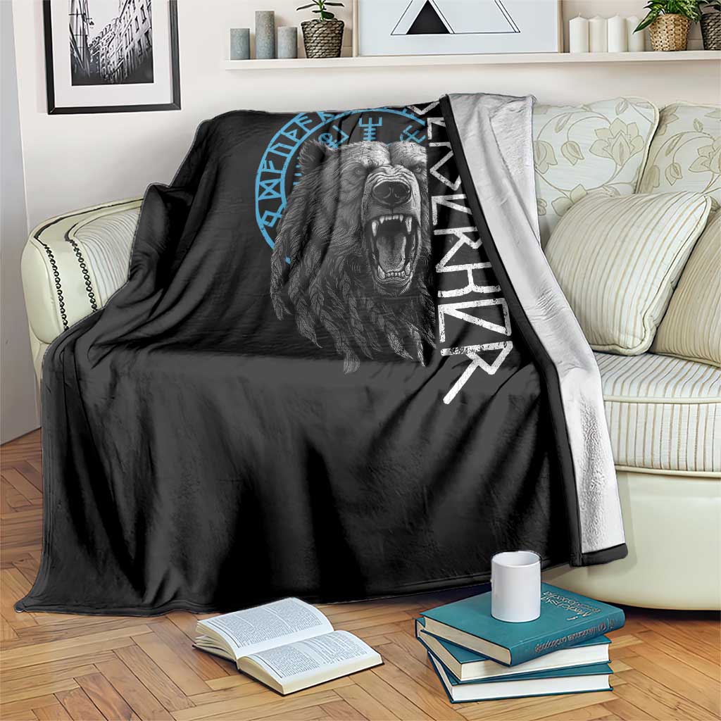Viking Berserker Bear Warrior Odin Runes Nordic Compass Throw Blanket - Wonder Print Shop