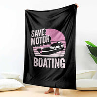 Funny Save Motor Boating Throw Blanket Breast Cancer Pink Ribbon - Wonder Print Shop