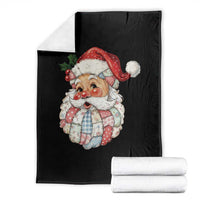 Vintage Retro Patchwork Santa Xmas Throw Blanket Merry Christmas Holiday - Wonder Print Shop