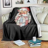 Vintage Retro Patchwork Santa Xmas Throw Blanket Merry Christmas Holiday - Wonder Print Shop