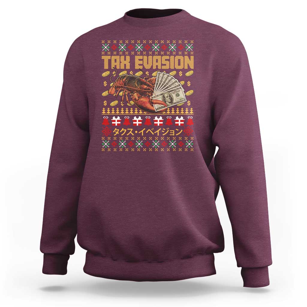 Tax Evasion Lobster Christmas Sweatshirt Funny Sarcasm Oddly Specific Meme - Wonder Print Shop