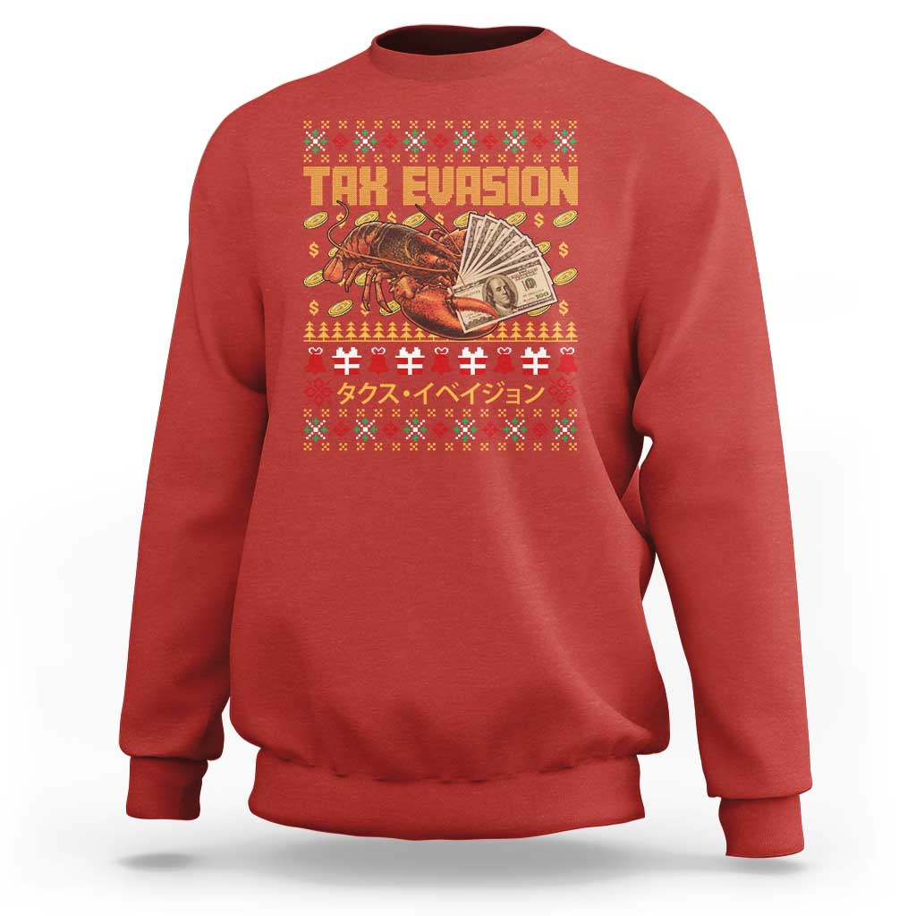 Tax Evasion Lobster Christmas Sweatshirt Funny Sarcasm Oddly Specific Meme - Wonder Print Shop