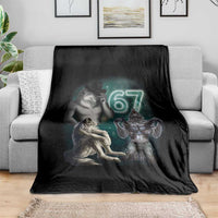 Funny 67 Alpha Wolf Throw Blanket Cringe Werewolf Howling Six Seven Meme - Wonder Print Shop