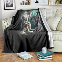 Funny 67 Alpha Wolf Throw Blanket Cringe Werewolf Howling Six Seven Meme - Wonder Print Shop