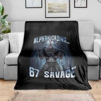 Funny 67 Alpha Wolf Throw Blanket Alpha Loading 67 Savage Six Seven Gen Z Meme - Wonder Print Shop