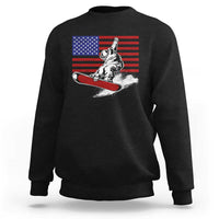Funny Snowboarding Lover American Flag Winter Sport Sweatshirt - Wonder Print Shop