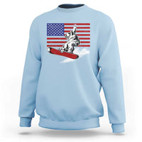 Funny Snowboarding Lover American Flag Winter Sport Sweatshirt - Wonder Print Shop