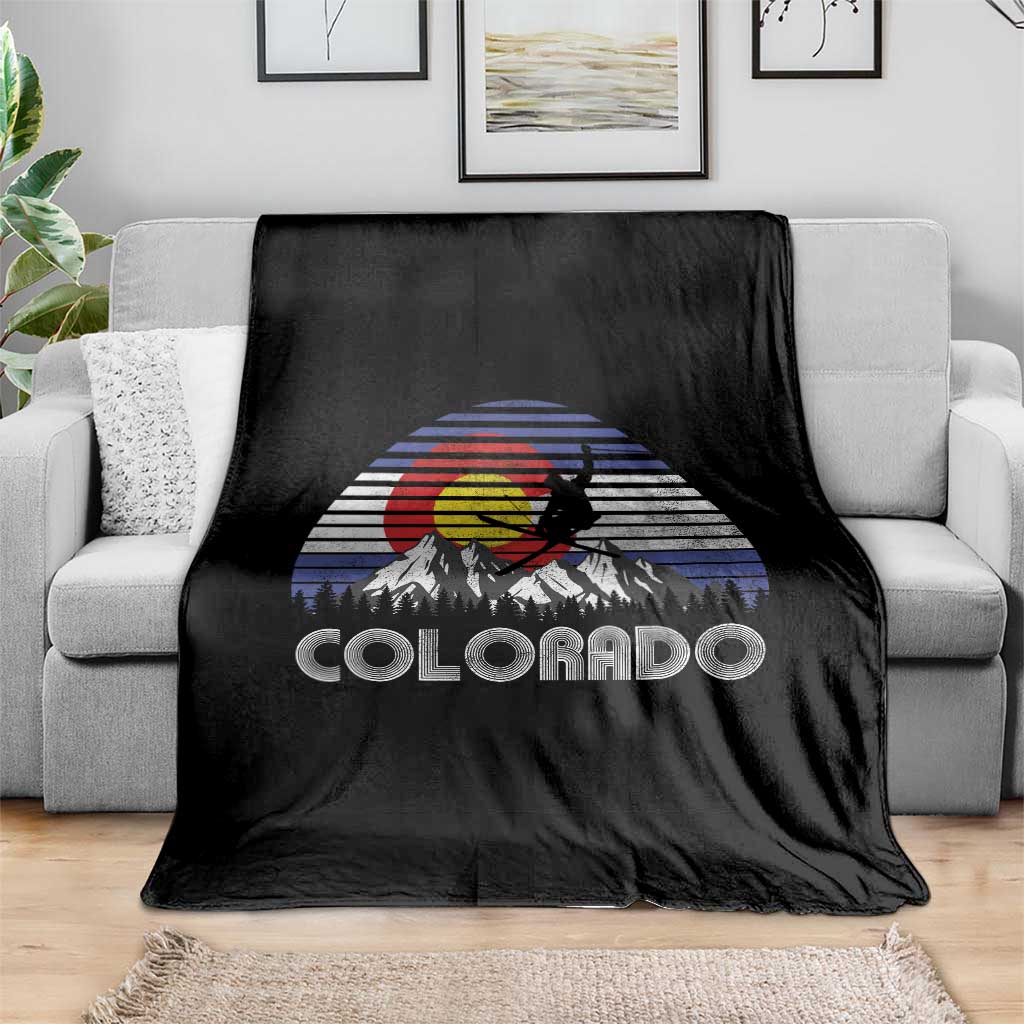 Ski Skiing Colorado Snow Mountain Winter Sport Throw Blanket - Wonder Print Shop