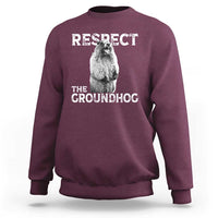 Funny Respect The Groundhog Sweatshirt Screaming Woodchuck Meme Groundhog Day - Wonder Print Shop
