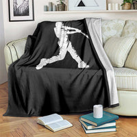 St Patricks Day Baseball Batter Silhouette Shamrock Throw Blanket