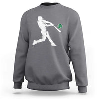 St Patricks Day Baseball Batter Silhouette Shamrock Sweatshirt