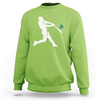 St Patricks Day Baseball Batter Silhouette Shamrock Sweatshirt