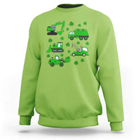 Funny St Patricks Day Construction Trucks Irish Shamrock Sweatshirt