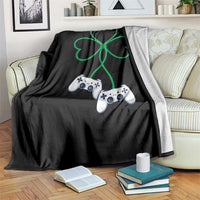 Video Game Lover St Patricks Day with Shamrock Controllers Throw Blanket