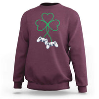 Video Game Lover St Patricks Day with Shamrock Controllers Sweatshirt