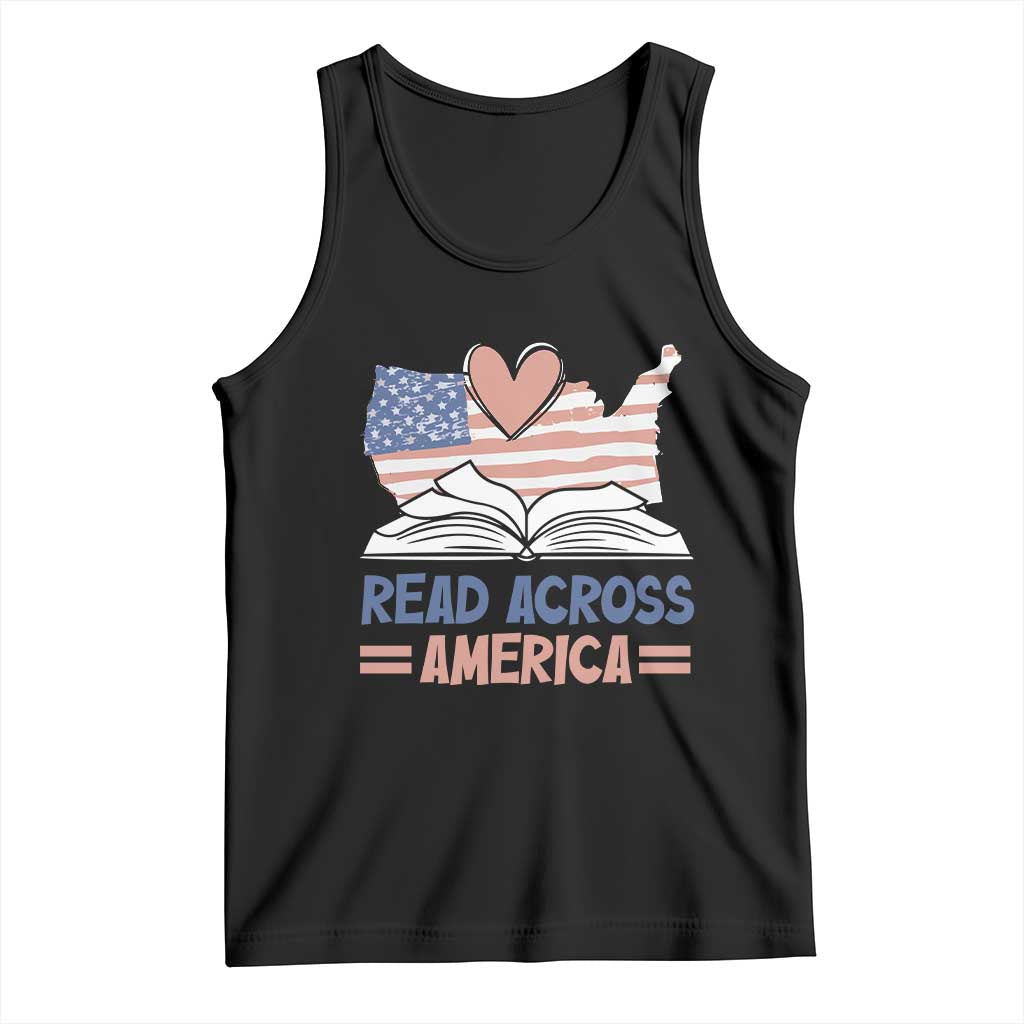 Funny National Reading Month Books Readers Tank Top Reading Across America Teacher American Flag