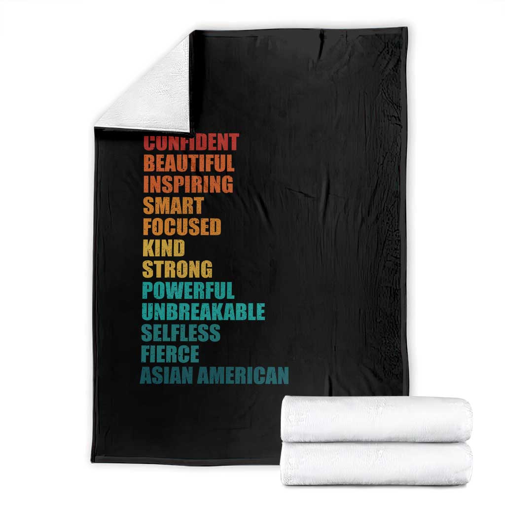 I Am Confident Beautiful Inspiring Asian American Throw Blanket AAPI Heritage Month