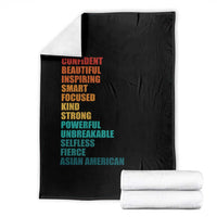 I Am Confident Beautiful Inspiring Asian American Throw Blanket AAPI Heritage Month