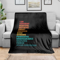 I Am Confident Beautiful Inspiring Asian American Throw Blanket AAPI Heritage Month