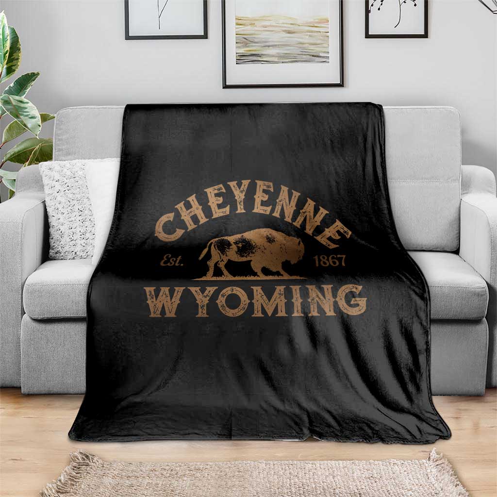 Cheyenne Wyoming Est 1867 WY Bison Cowboy State Pride Throw Blanket