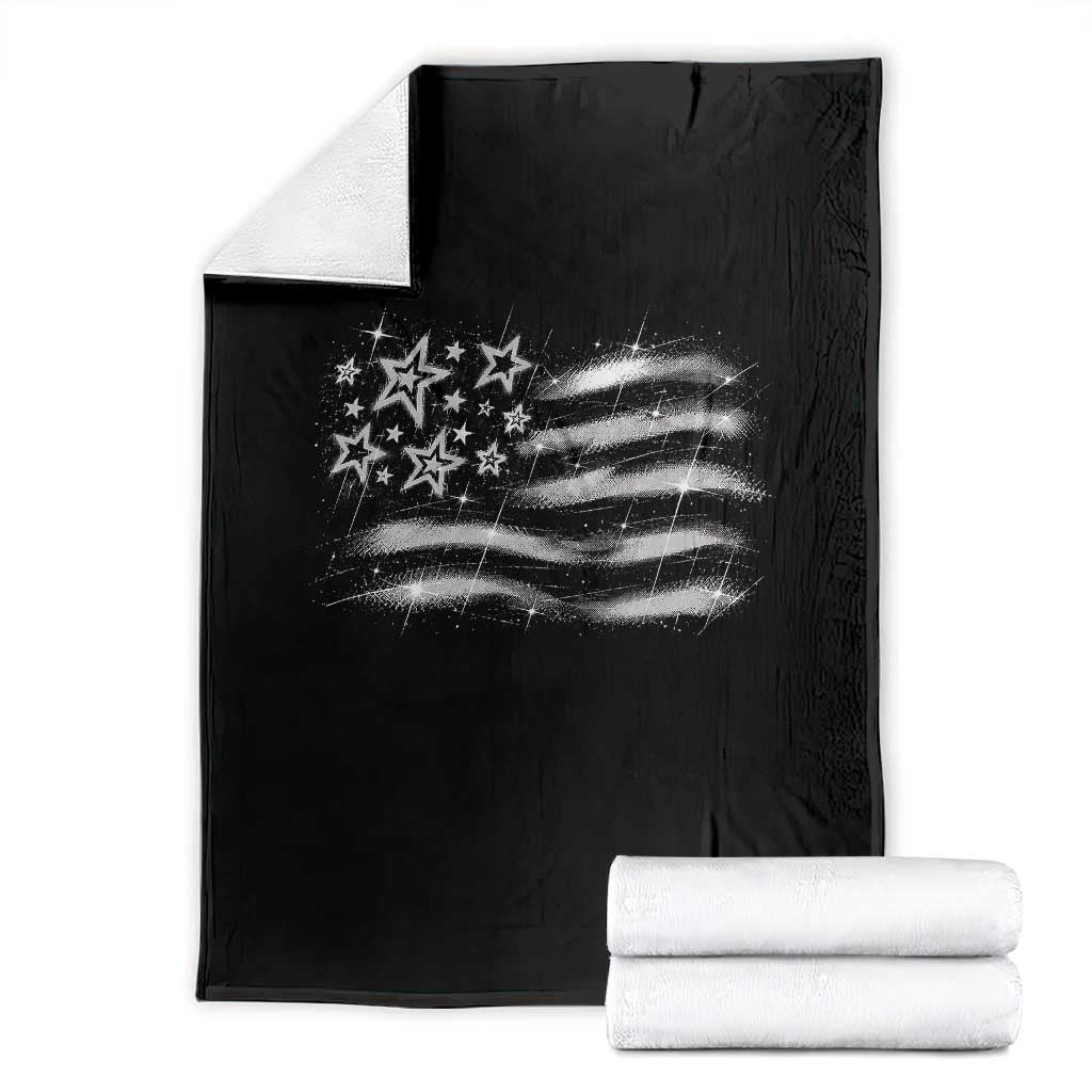 Y2k American Flag 90s 2000s Grunge Vintage Graphic Throw Blanket