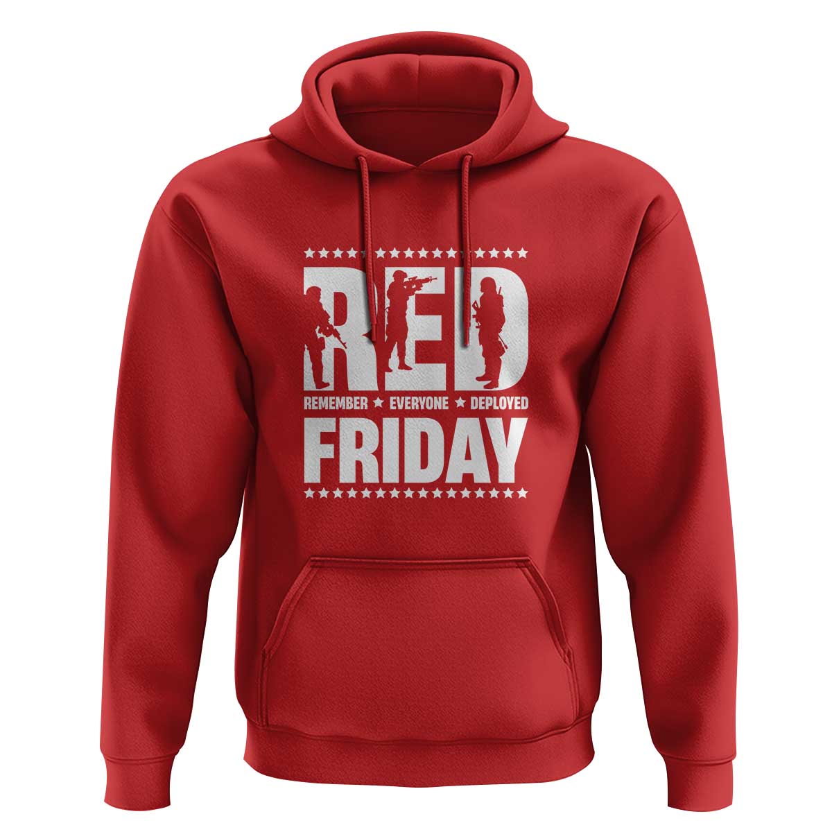 Red Friday Hoodie RED Remember Everyone Deployed Military Star