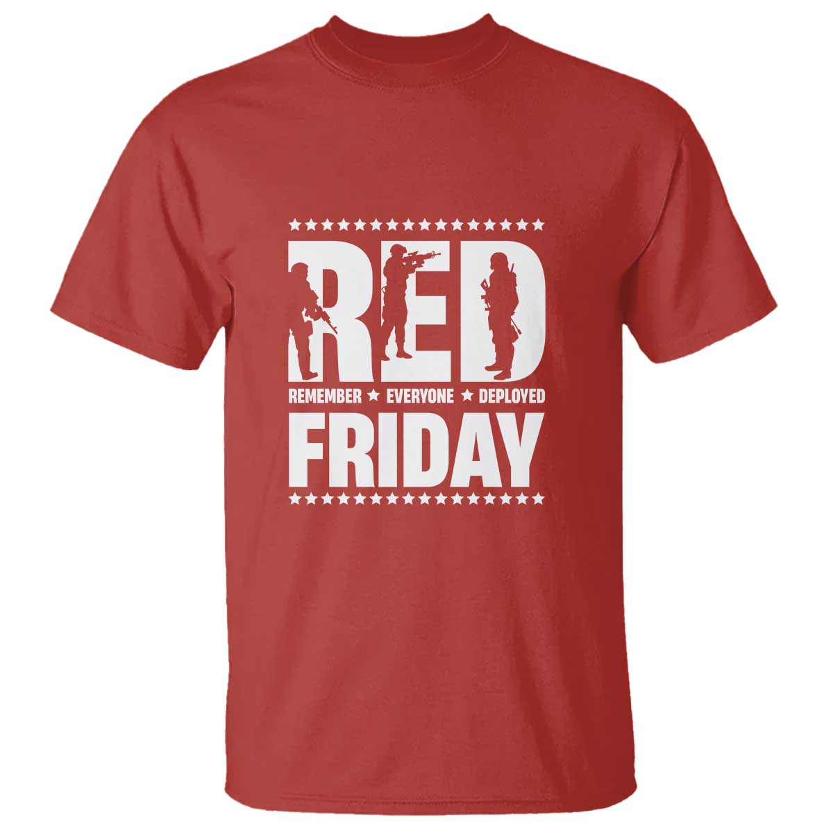 Red Friday T Shirt RED Remember Everyone Deployed Military Star