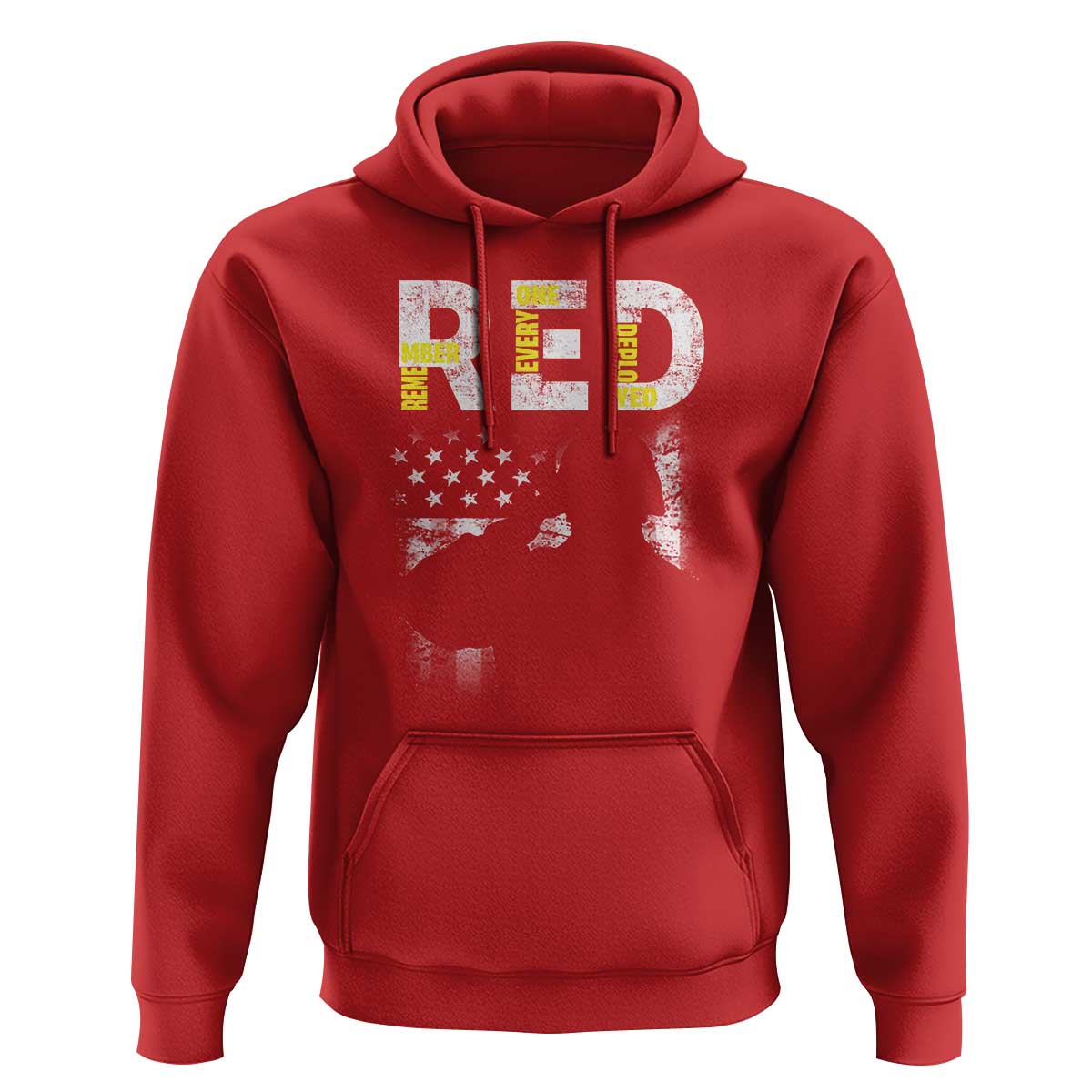 RED Friday Hoodie Remember Everyone Deployed Vintage American Flag Military Veterans