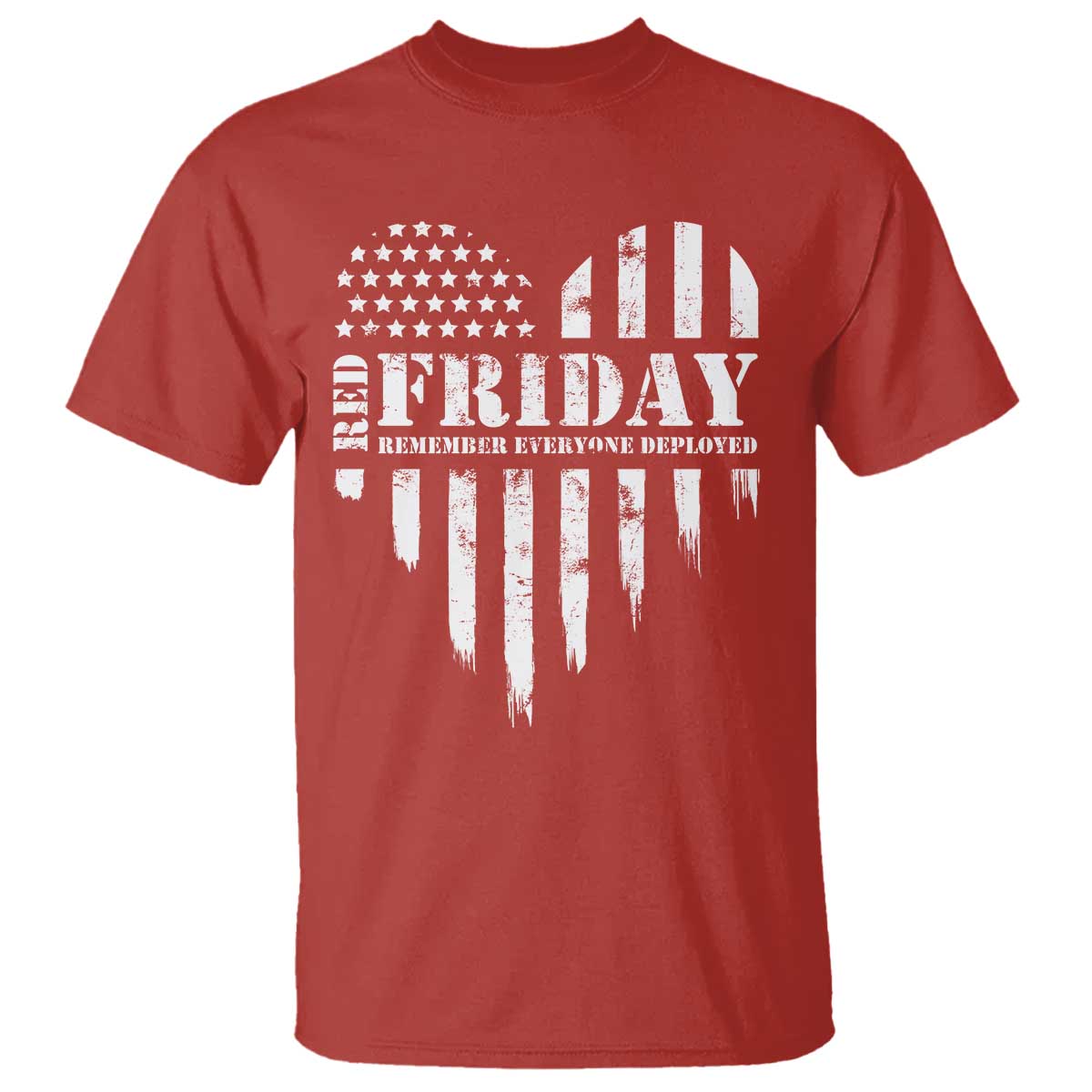 Red Friday T Shirt Remember Everyone Deployed Vintage American Flag Military Veterans Heart