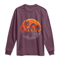 Funny Halloween Cryptid Folklore Bigfoot Alien Mothman Long Sleeve Shirt - Wonder Print Shop