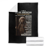 I Am A Native American Throw Blanket Make No Mistake I Will Defend The Weak I Will Defend Freedom