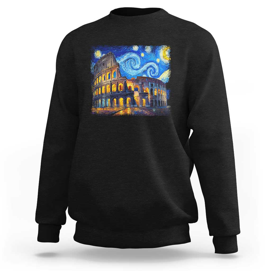 Italy Rome Colosseum Starry Night Roman Amphitheatre Ancient Sweatshirt