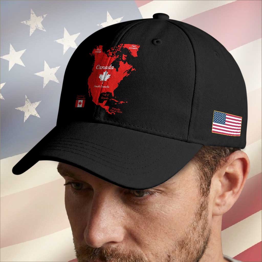 Funny All Canada Territory Map Baseball Cap Canadian Pride Patriotic Vintage Maple Leaf