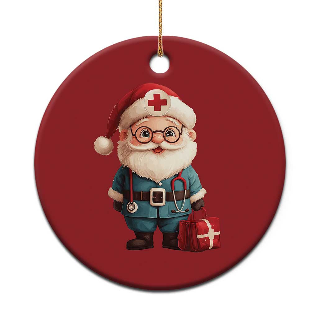 Funny Xmas Santa Doctor Medical Christmas Ornament - Wonder Print Shop