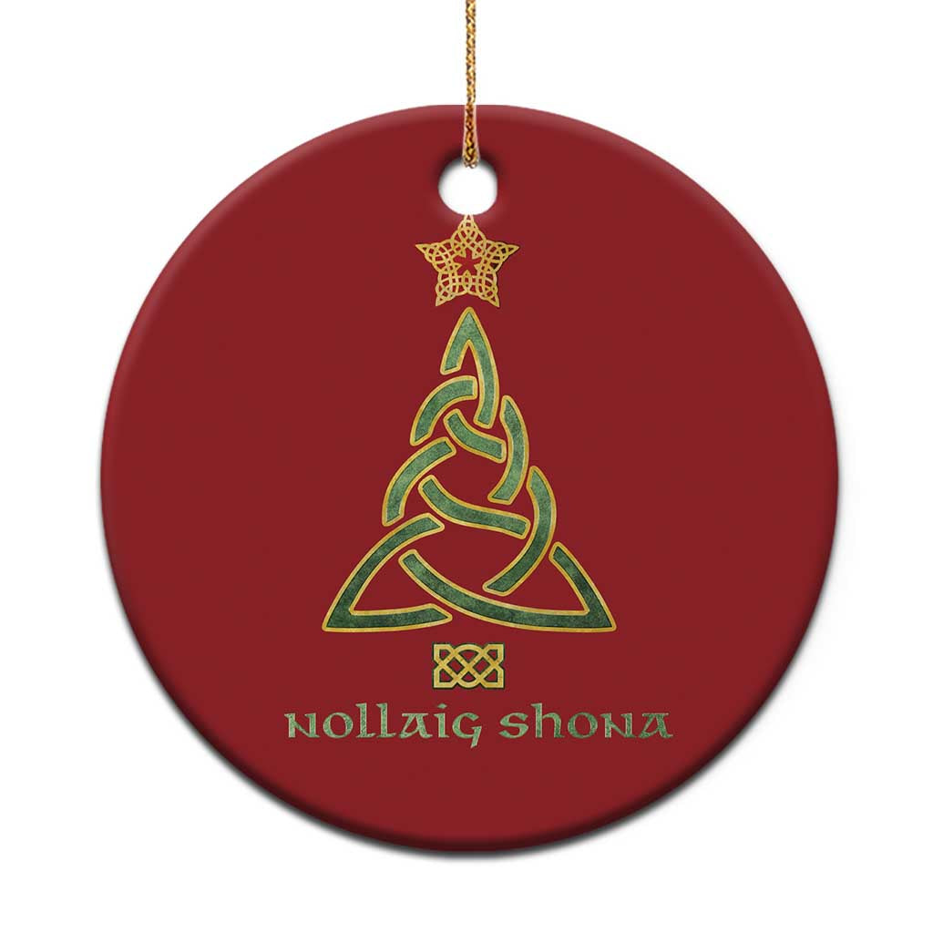 Irish Gaelic Christmas Nollaig Shona Christmas Ornament Celtic Knot Christmas Tree - Wonder Print Shop