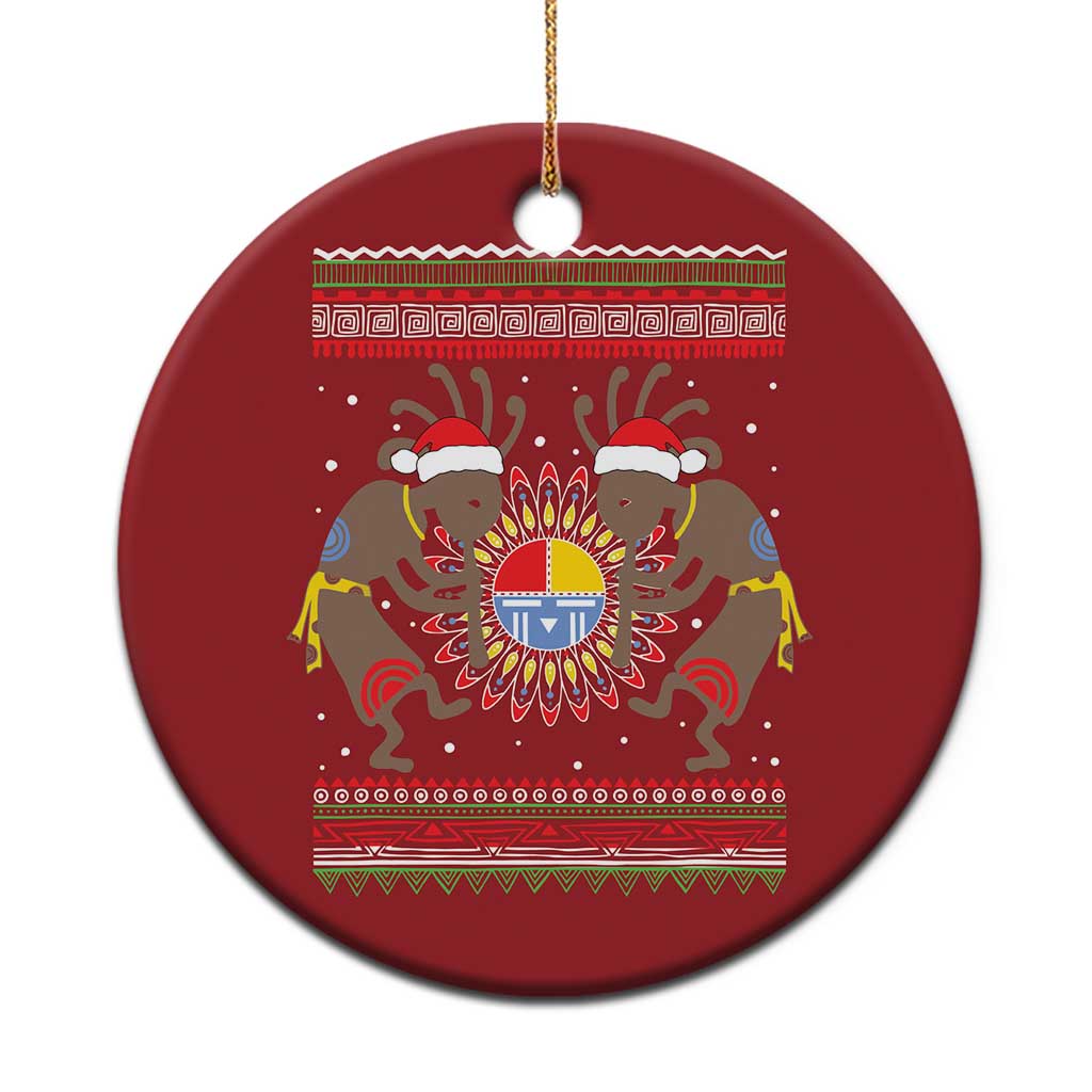 Funny Christmas Native American Christmas Ornament Santa Kokopeli Medicine Wheel - Wonder Print Shop