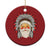 Funny Xmas Native American Indian Santa War Bonnet Christmas Ornament - Wonder Print Shop